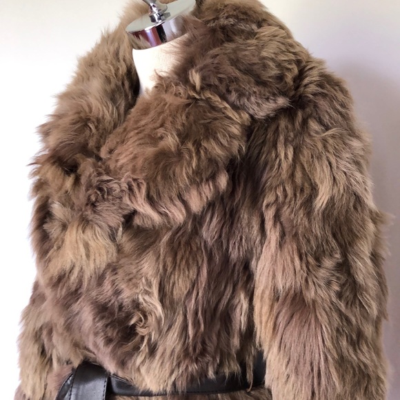 Lamb Fur Belted Jacket